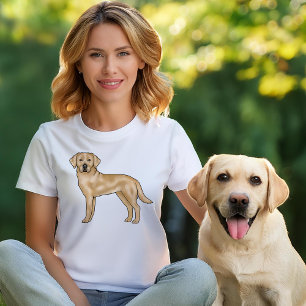 Camiseta Ilustração de Cachorro Labrador Retriever Amarelo 