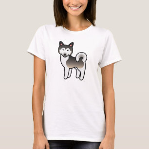 Camiseta Ilustração de Cachorro Malamute da Cinza Wolf Alas