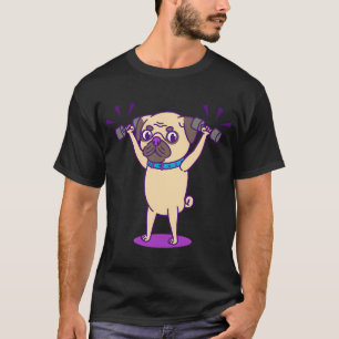 Camiseta Ilustração de cachorro pug preto dormindo fofo