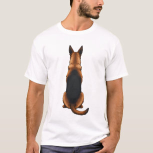 Camiseta Ilustração de Cachorro Vista Posterior de Pastor A