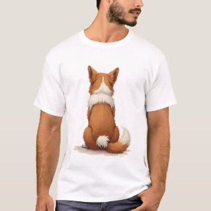Camiseta Ilustração de Cachorro Vista Posterior Vintage em 
