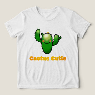 Camiseta Ilustração de Cacto Sorridente Fofo