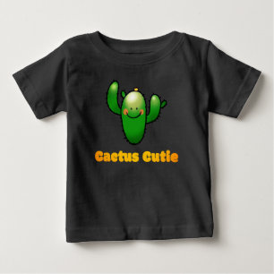 Camiseta Ilustração de Cacto Sorridente Fofo