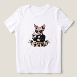 Camiseta Ilustração de Café do Gato Sphynx Chefe