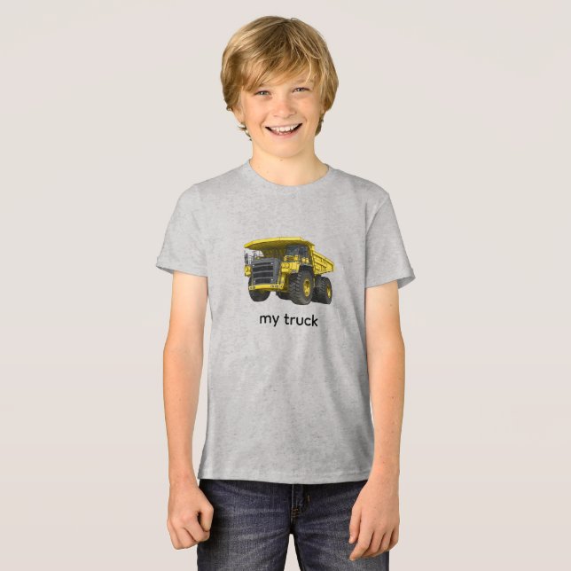 Camiseta Ilustração de Caminhão Basculante Pesado – Poder I (Frente Completa)