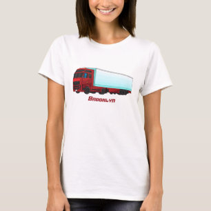 Camiseta Ilustração de caminhão reboque vermelho