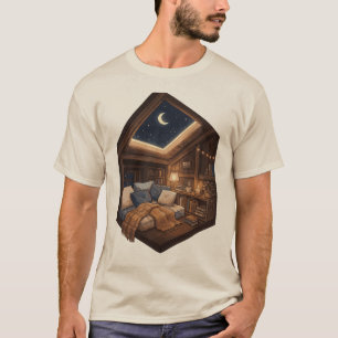 Camiseta Ilustração de Cantinho de Leitura Aconchegante sob
