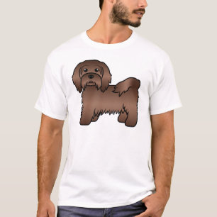 Camiseta Ilustração de Cão de Cartoon de Chocolate Havanês