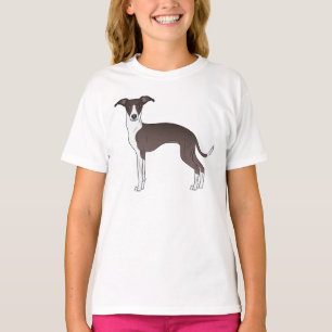 Camiseta Ilustração De Cão De Greyhound Italiano Branco E S