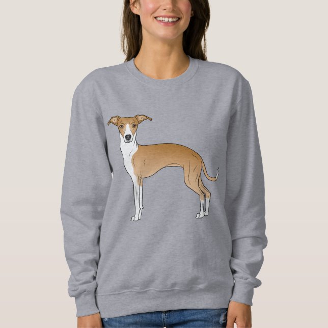 Camiseta Ilustração De Cão De Greyhound Italiano Com Fawn E (Frente)