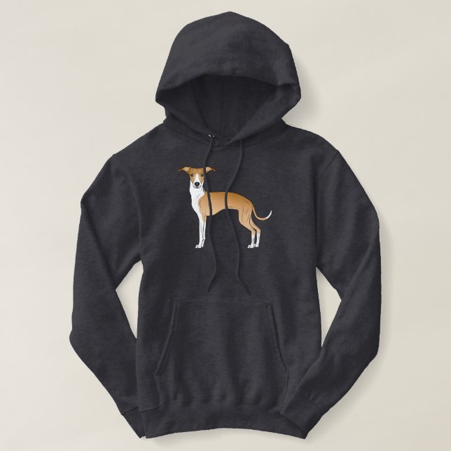 Camiseta Ilustração De Cão De Greyhound Italiano Com Fawn E (Frente do Design)
