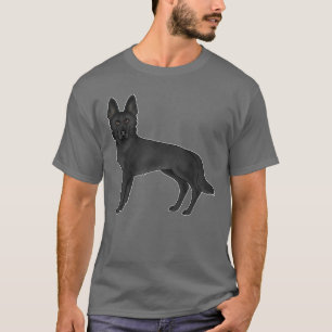 Camiseta Ilustração de cão pastor alemão preto