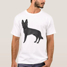 Camiseta Ilustração de cão pastor alemão preto