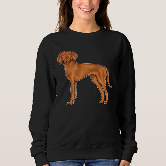 Camiseta Ilustração de Cão-Ponteiro Vizsla Cute Húngaro (Frente)