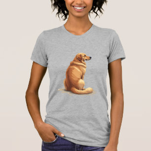 Camiseta Ilustração de Cão Retrivador Dourado Vintage Vista