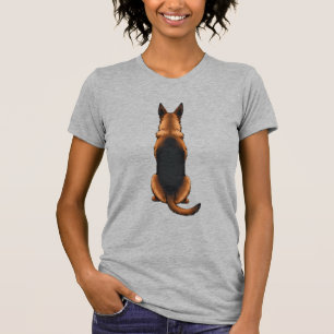 Camiseta Ilustração de Cão Vista Posterior de Pastor Alemão