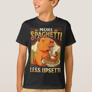 Camiseta Ilustração de Capivara Menos Upsetti Mais Espaguet