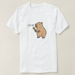 Camiseta Ilustração de capivara Stay Soft animal