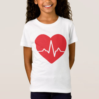 Camiseta Ilustração de Caractere de Amor de Curta Vermelha
