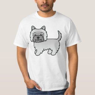 Camiseta Ilustração de Caricatura de Cão de Cairn Terrier C
