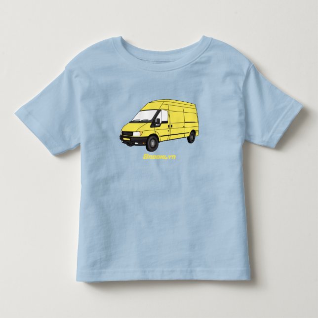 Camiseta Ilustração de carrinha de entrega (Frente)