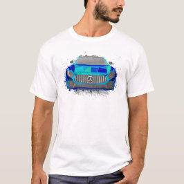 Camiseta Ilustração de carro esportivo azul em estilo aquar