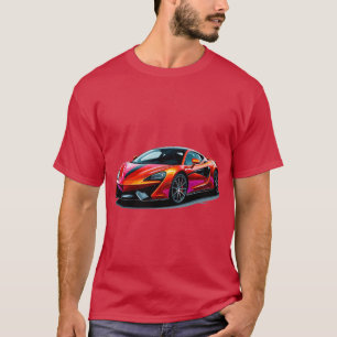Camiseta Ilustração de Carro Esportivo Vermelho Vibrante