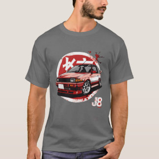 Camiseta Ilustração de carro estilo JDM retrô família vinta