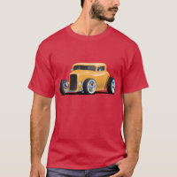 Ilustração de Carro Hotrod Amarelo Clássico Americ