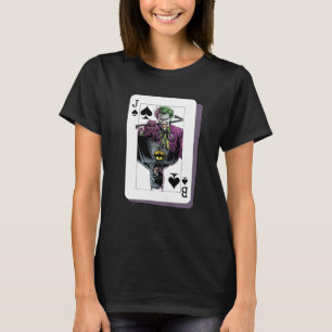 Camiseta Ilustração de Carta de Baralho do Coringa e Batman