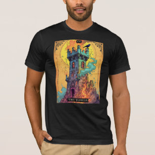 Camiseta Ilustração de Carta de Tarot, A Torre