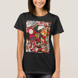 Camiseta Ilustração de Cartões de Reprodução Japoneses (Vár