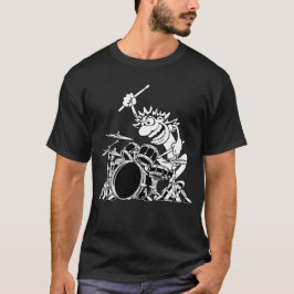 Camiseta Ilustração de Cartoon de Drummer Louca