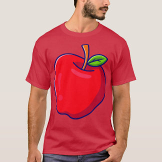 Camiseta Ilustração de Cartoon de Fruta da Apple