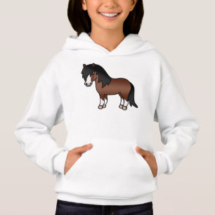 Camiseta Ilustração de Cartoon de Pônea de Shetland Brown