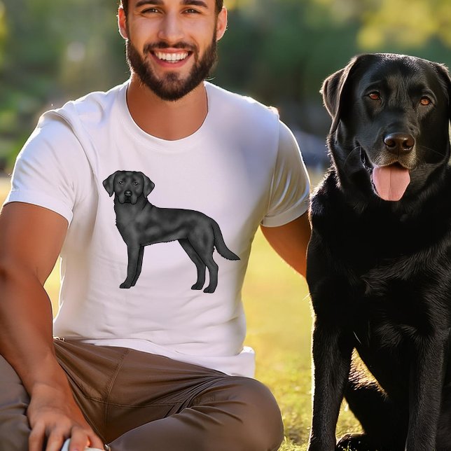 Camiseta Ilustração de Cartoon de Retriever Black Labrador (Criador carregado)