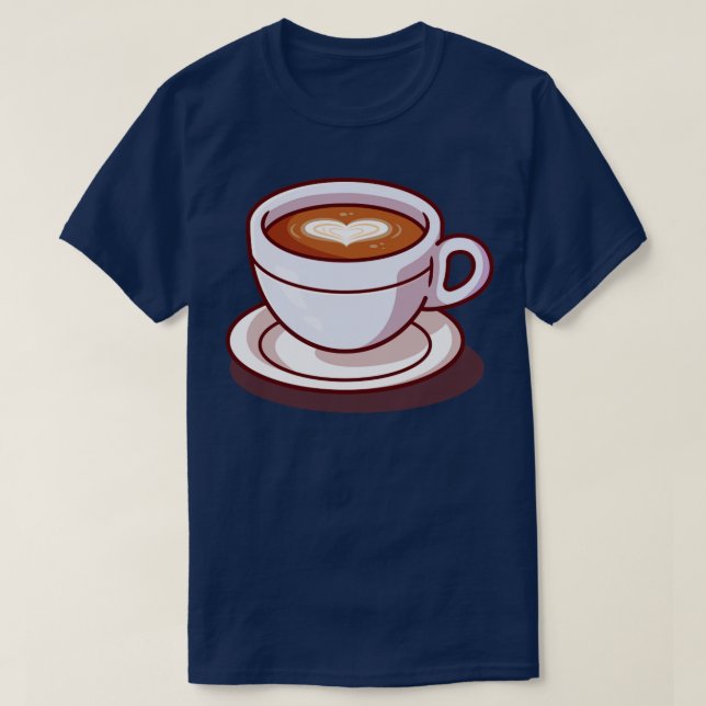 Camiseta Ilustração de Cartoons de Tempo de Café (Frente do Design)