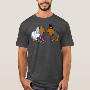 Camiseta Ilustração de Casamento de Capybara Bride & Groom