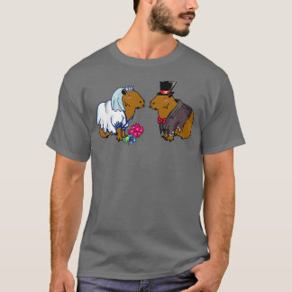 Camiseta Ilustração de Casamento de Capybara Bride & Groom