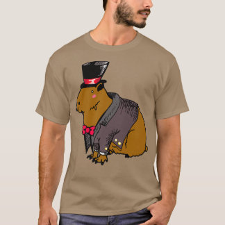 Camiseta Ilustração de Casamento de Capybara Groom