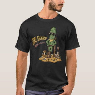 Camiseta Ilustração de Caubói da Lenda do Deserto Afiado Ca