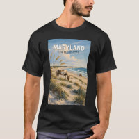 Ilustração de Cavalo de Maryland Viagem Arte Vinta