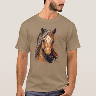 Camiseta Ilustração de Cavalo engraçada