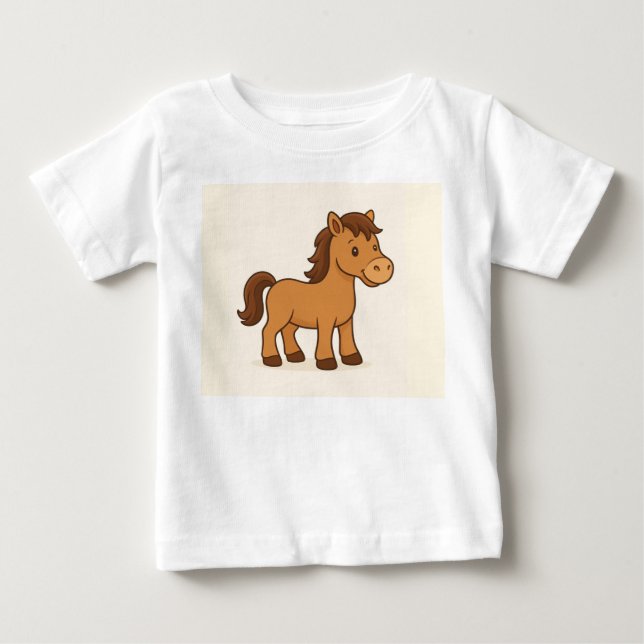 Camiseta Ilustração de Cavalo Kawaii (Frente)