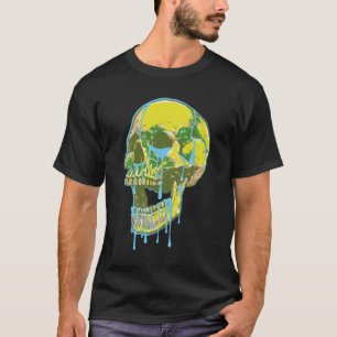 Camiseta Ilustração de Caveira com Neon Pingando – Arte Gru