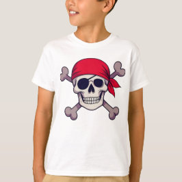 Camiseta Ilustração de Caveira e Ossos Cruzados de Pirata A