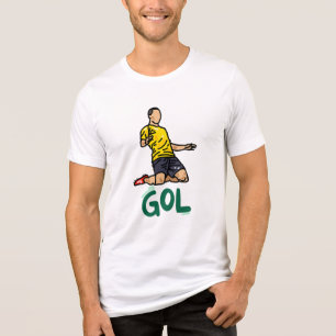 Camiseta Ilustração de Celebração de Gol de Jogador de Fute