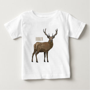 Camiseta ilustração de cervo de desenho animado