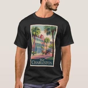 Camiseta Ilustração de Charleston Carolina do Sul Arte de V