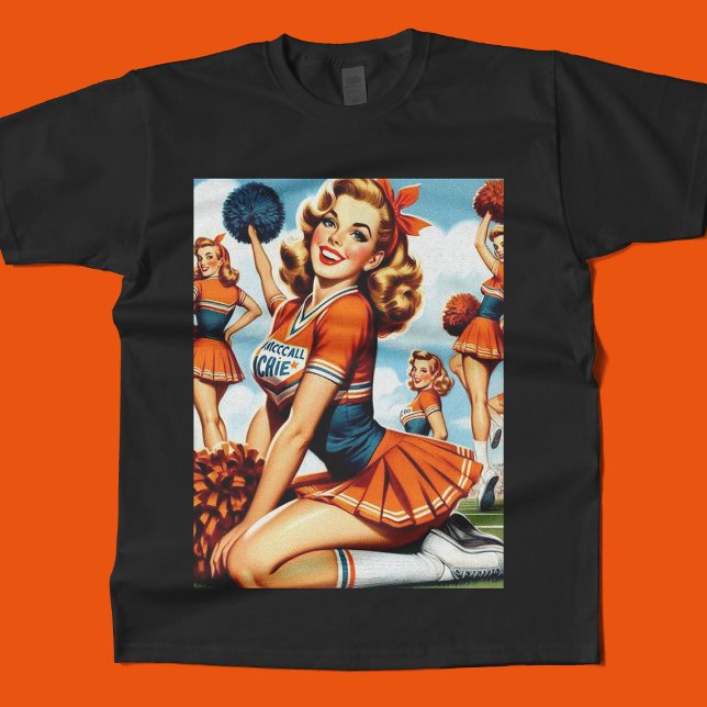 Camiseta Ilustração de Cheerleaderes Vintage (Criador carregado)